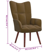 Relaxsessel mit Hocker Braun Samt