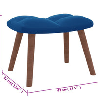 Relaxsessel mit Hocker Blau Samt