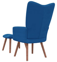 Relaxsessel mit Hocker Blau Samt