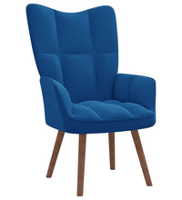 Relaxsessel mit Hocker Blau Samt