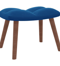 Relaxsessel mit Hocker Blau Samt