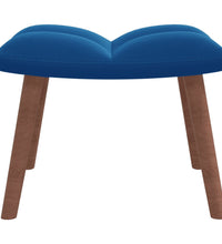 Relaxsessel mit Hocker Blau Samt