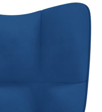 Relaxsessel mit Hocker Blau Samt