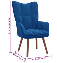Relaxsessel mit Hocker Blau Samt
