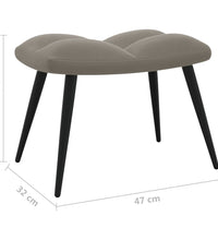 Relaxsessel mit Hocker Hellgrau Samt