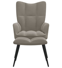 Relaxsessel mit Hocker Hellgrau Samt