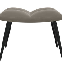 Relaxsessel mit Hocker Hellgrau Samt