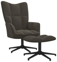 Relaxsessel mit Hocker Dunkelgrau Samt