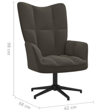 Relaxsessel mit Hocker Dunkelgrau Samt