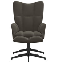 Relaxsessel mit Hocker Dunkelgrau Samt