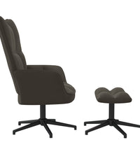 Relaxsessel mit Hocker Dunkelgrau Samt