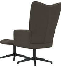Relaxsessel mit Hocker Dunkelgrau Samt