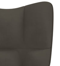 Relaxsessel mit Hocker Dunkelgrau Samt