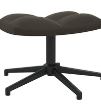 Relaxsessel mit Hocker Dunkelgrau Samt