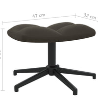 Relaxsessel mit Hocker Dunkelgrau Samt
