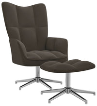 Relaxsessel mit Hocker Dunkelgrau Samt
