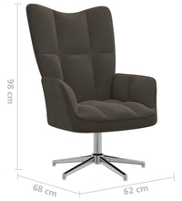 Relaxsessel mit Hocker Dunkelgrau Samt