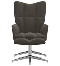 Relaxsessel mit Hocker Dunkelgrau Samt