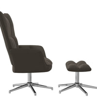 Relaxsessel mit Hocker Dunkelgrau Samt