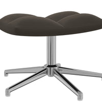 Relaxsessel mit Hocker Dunkelgrau Samt