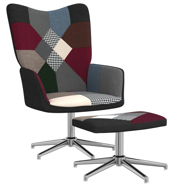 Relaxsessel mit Hocker Patchwork Stoff