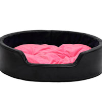Hundebett Schwarz-Pink 99x89x21 cm Plüsch und Kunstleder