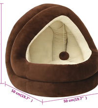Katzenbett 50x50x45 cm Braun und Creme