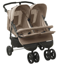 Geschwisterwagen Taupe Stahl
