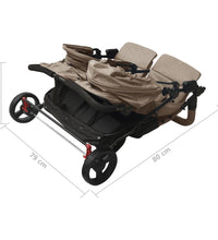 Geschwisterwagen Taupe Stahl