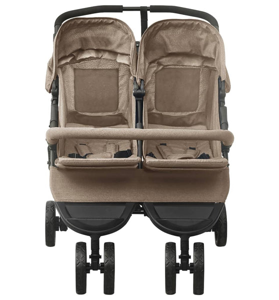 Geschwisterwagen Taupe Stahl