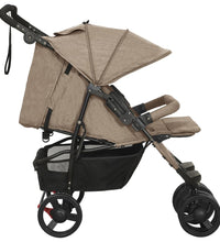 Geschwisterwagen Taupe Stahl