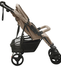 Geschwisterwagen Taupe Stahl