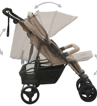 Geschwisterwagen Taupe Stahl