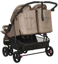 Geschwisterwagen Taupe Stahl