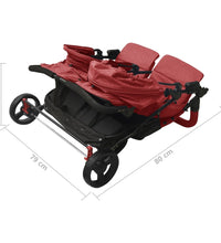 Geschwisterwagen Rot Stahl