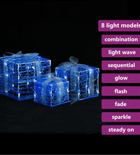 LED-Geschenkboxen 3 Stk. Weihnachtsdekoration Kaltweiß