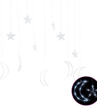 Lichterketten Stern und Mond Fernbedienung 138 LEDs Kaltweiß