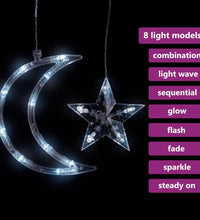 Lichterketten Stern und Mond Fernbedienung 138 LEDs Kaltweiß