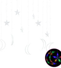 Lichterketten Stern und Mond Fernbedienung 138 LED Bunt