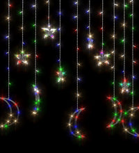 Lichterketten Stern und Mond Fernbedienung 138 LED Bunt