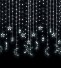 Lichterketten Stern und Mond Fernbedienung 345 LED Kaltweiß
