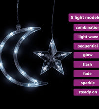 Lichterketten Stern und Mond Fernbedienung 345 LED Kaltweiß