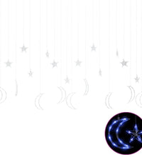 Lichterketten Stern und Mond Fernbedienung 345 LED Blau