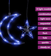 Lichterketten Stern und Mond Fernbedienung 345 LED Blau