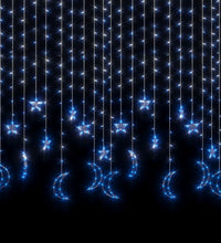 Lichterketten Stern und Mond Fernbedienung 345 LED Blau