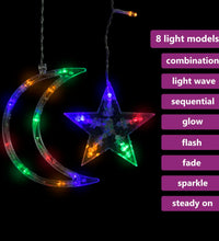 Lichterketten Stern und Mond Fernbedienung 345 LED Bunt