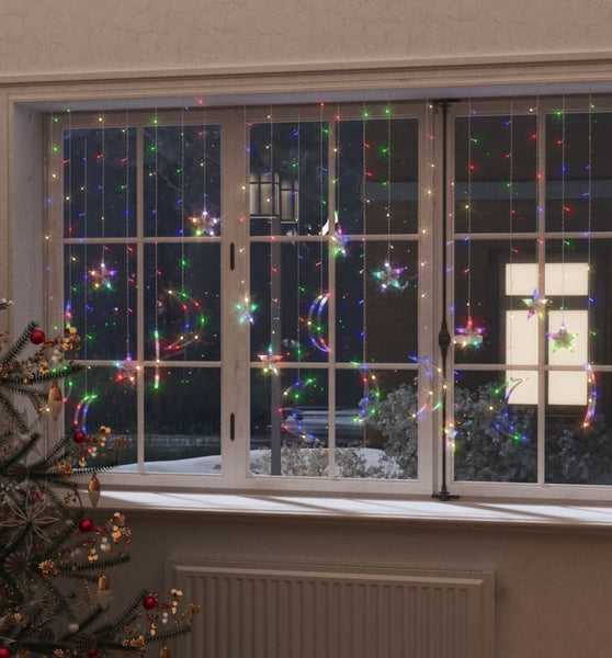 Lichterketten Stern und Mond Fernbedienung 345 LED Bunt