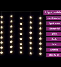 LED Sternenvorhang Lichterkette 200 LED Warmweiß 8 Funktionen
