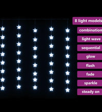 LED Sternenvorhang Lichterkette 200 LED Kaltweiß 8 Funktionen