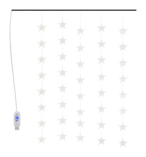 LED Sternenvorhang Lichterkette 200 LED Blau 8 Funktionen